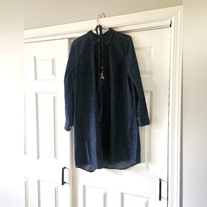 Tommy Hilfiger Blue Long Sleeve (Roll Or Unrool) Dress